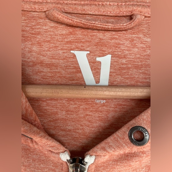 Vuori super soft performance full zip hoodie sweatshirt terracotta Large EUC - Picture 3 of 6